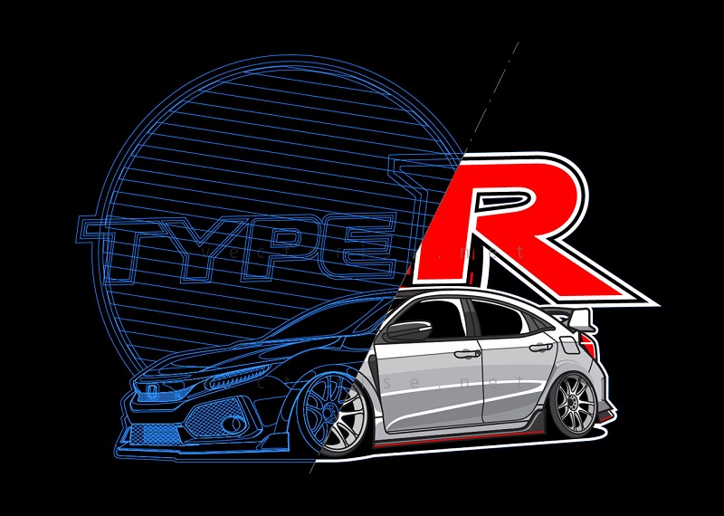 Honda Civic Type R - vectorise