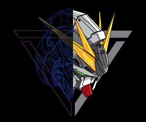 Robot head anime vector tracing