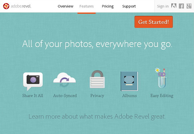 Adobe Revel features