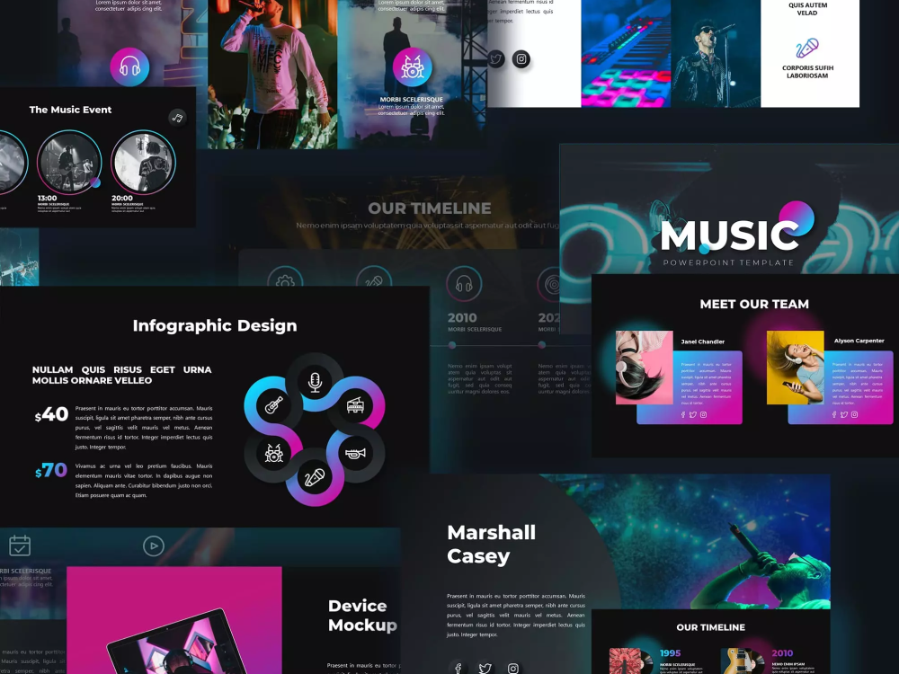 50 Slides Colorful Music PowerPoint Templates