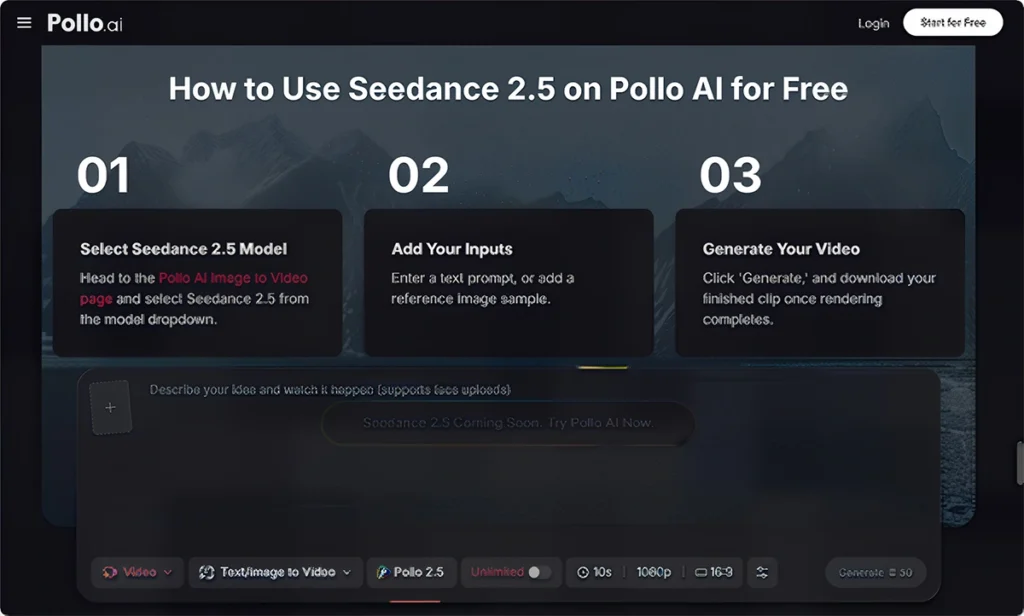 Pollo AI Seedance 2.5